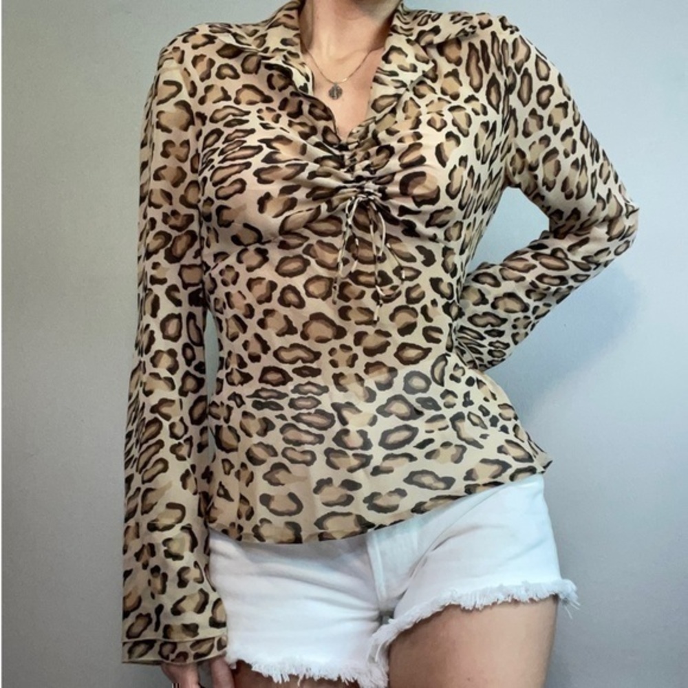 The Limited Silk Leopard Pull Over Blouse